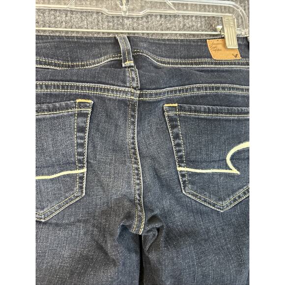 American Eagle Womens Original Boot Cut Jeans Size 4 Blue Dark Wash Y2K Western - Picture 4 of 12